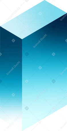 Синий изометрический параллелепипед в PNG, SVG