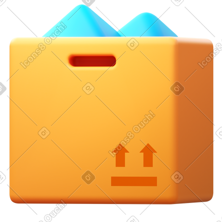 3D open box PNG, SVG