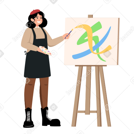 Artiste avec une palette dans ses mains PNG, SVG