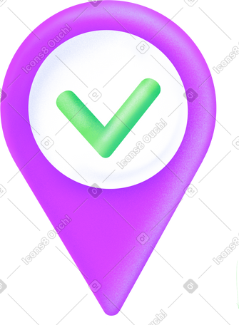 geolocation sign with a checkmark PNG, SVG