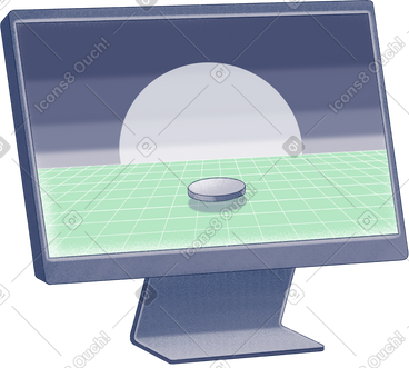 Computer with game PNG, SVG