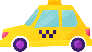 taxi car yellow with checker PNG, SVG