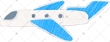 Small white and blue plane PNG, SVG