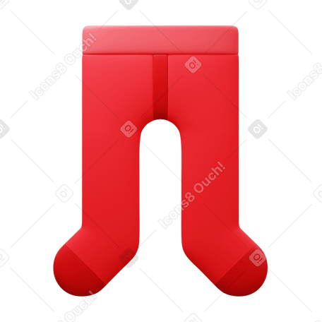 3D red children's tights PNG, SVG