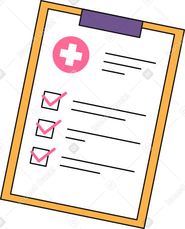 clipboard with an insurance document Illustration in PNG, SVG