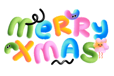 Lettering Merry Xmas with decorative elements text PNG, SVG