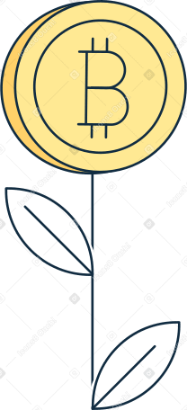 bitcoin plant Illustration in PNG, SVG