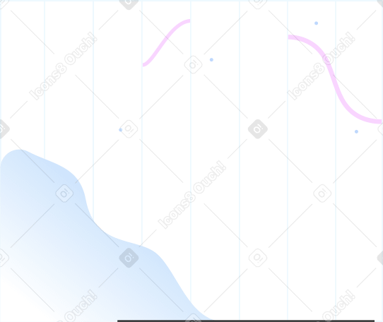 striped background with blue mountains and pink lines Illustration in PNG, SVG