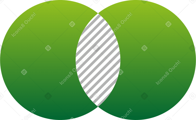 green euler circles Illustration in PNG, SVG