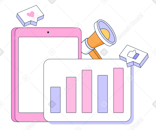 Content marketing Illustration in PNG, SVG