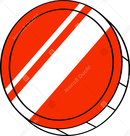 Grande moneta rossa con riflessi PNG, SVG