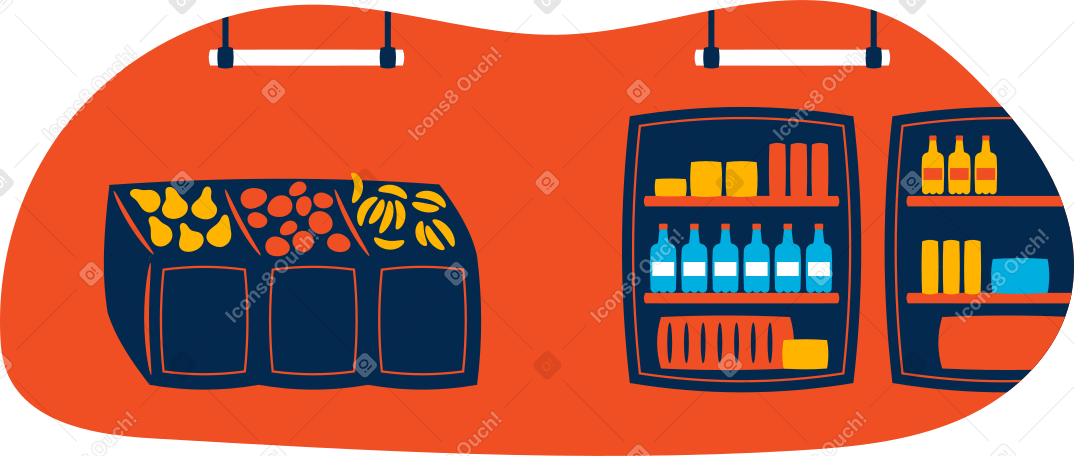grocery store Illustration in PNG, SVG