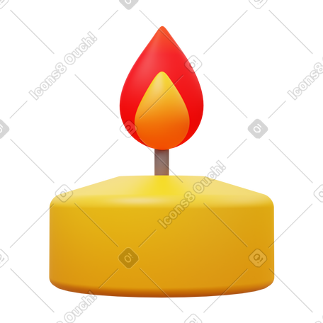 3D spa candle PNG, SVG