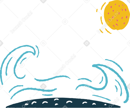 sea Illustration in PNG, SVG