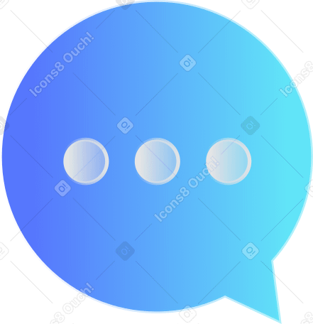 Синий пузырь в стиле гласморфизм в PNG, SVG