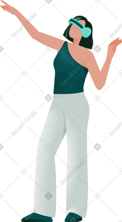 戴虚拟现实眼镜的女分析师 PNG, SVG