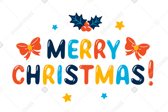 Merry Christmas Illustration in PNG, SVG
