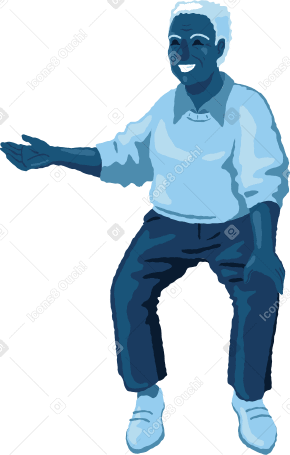 old man sitting Illustration in PNG, SVG