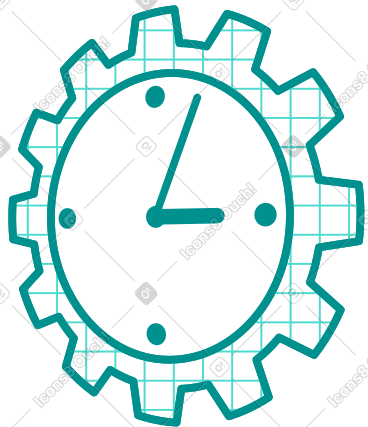 Gear clock PNG, SVG