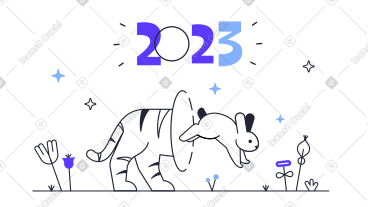 2023年，兔来虎走 PNG, SVG