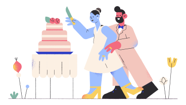Newlyweds cutting the wedding cake  PNG、SVG