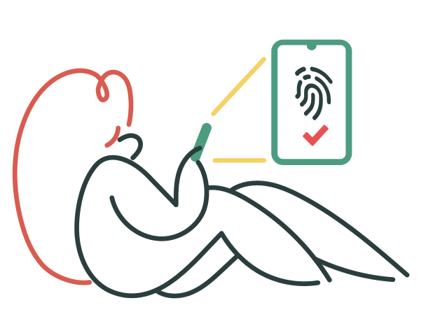 Touch identification ok Illustration in PNG, SVG