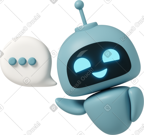 3D chatgpt robot with speech bubble动态插图，格式有GIF、Lottie (JSON)、AE