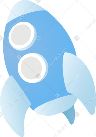 синяя ракета в PNG, SVG