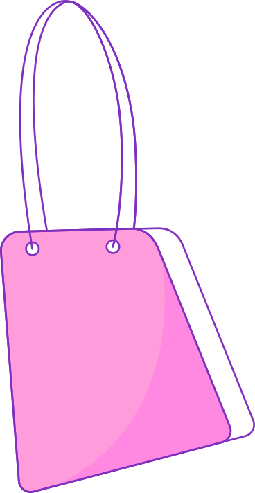 pink shopping bag PNG, SVG