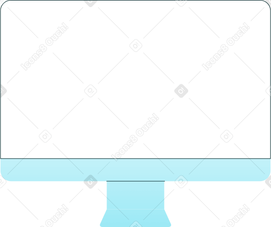 light blue monitor Illustration in PNG, SVG