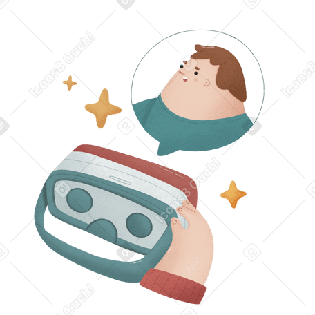 Two people talking in VR chat Illustration in PNG, SVG