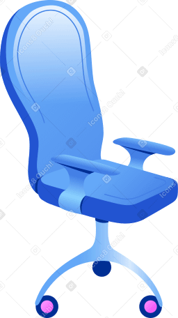 office chair on wheels Illustration in PNG, SVG