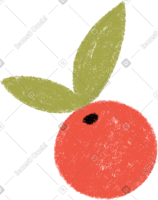 Red berry with leaf PNG, SVG