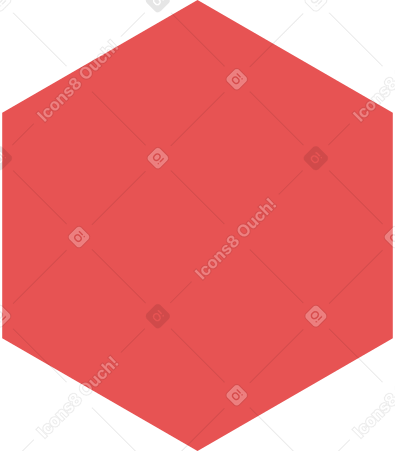 red hexagon PNG, SVG