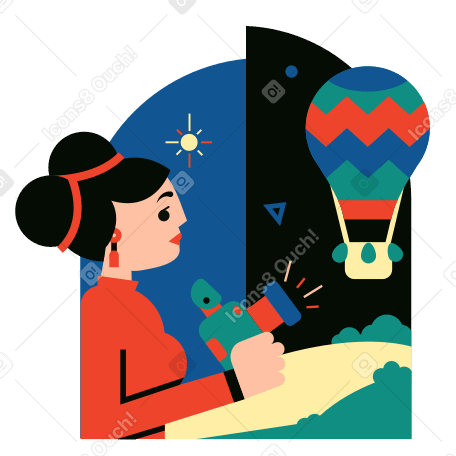 Air balloon Illustration in PNG, SVG