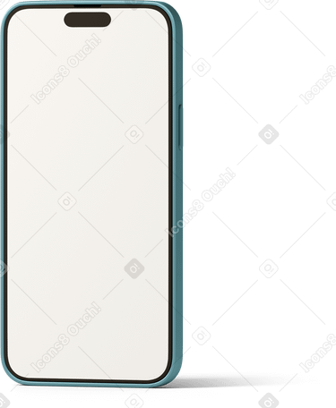 3D smartphone with blank screen turned left PNG, SVG