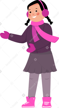 girl in winter clothes Illustration in PNG, SVG