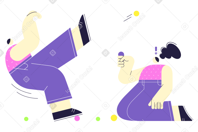 Man slipping on a ball and falling down PNG, SVG