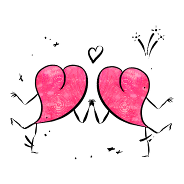 two hearts holding hands PNG, SVG
