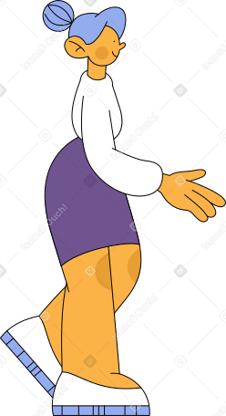 woman in skirt reachoing for handshake PNG, SVG