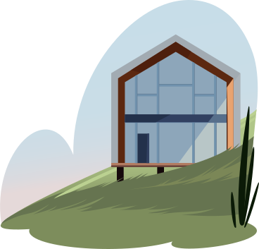 Casa moderna con grandi finestre panoramiche PNG, SVG