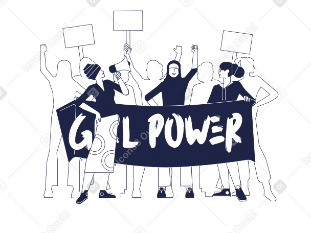 Girl Power Illustration in PNG, SVG
