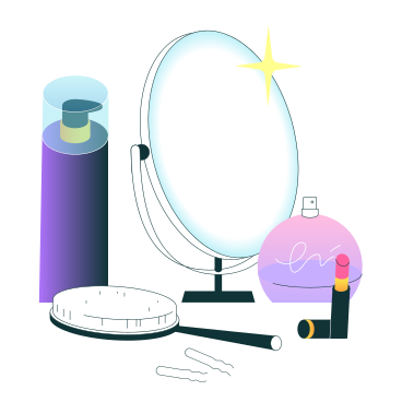 Beauty tools and mirror PNG, SVG