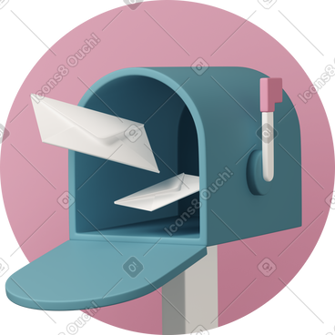 Mailbox with envelopes PNG, SVG