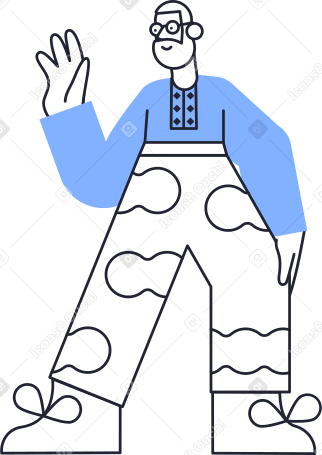 man waving Illustration in PNG, SVG