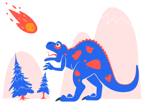 Dinosaurs' doomsday Illustration in PNG, SVG
