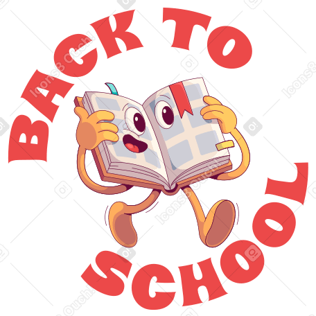 Lettering Back to School with book text PNG, SVG