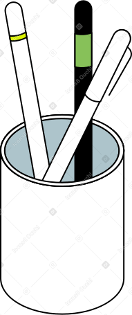 taza con lapices PNG, SVG