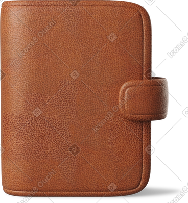 Brown leather diary PNG, SVG