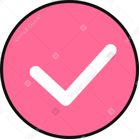 checkmark in a circle Illustration in PNG, SVG